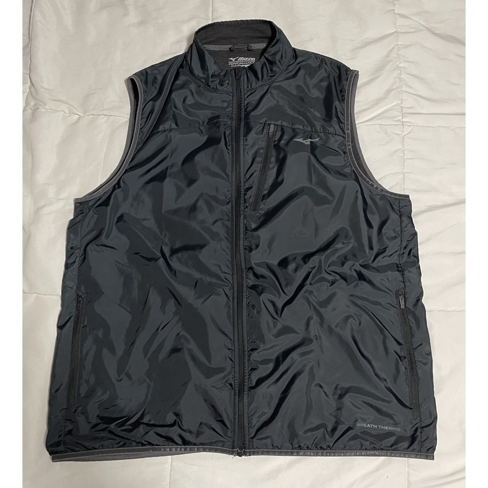 Mizuno Men's Breath Thermo vest Dark Gray Full Zip Golf L